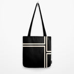 Strong Deco - Geometric Minimalism in Almond Cream and Black Tote Bag Gallery Image 2