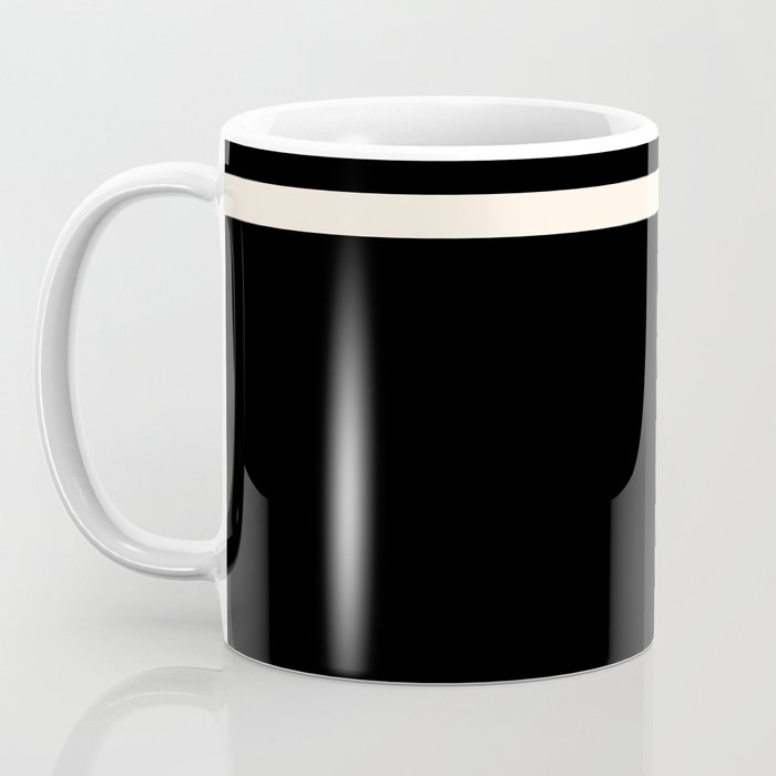 Strong Deco - Geometric Minimalism in Almond Cream and Black Coffee Mug Gallery Image 3