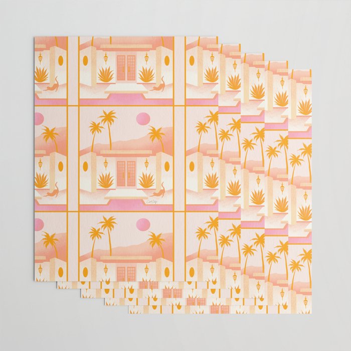 Palm Springs Home â Tangerine Wrapping Paper Gallery Image 3