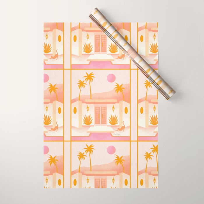 Palm Springs Home â Tangerine Wrapping Paper Gallery Image 1