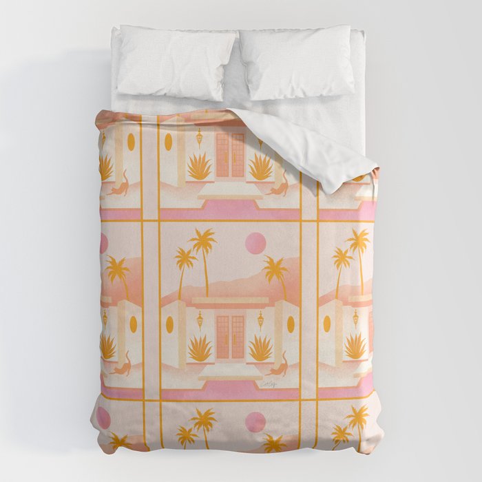 Palm Springs Home â Tangerine Duvet Cover Gallery Image 1