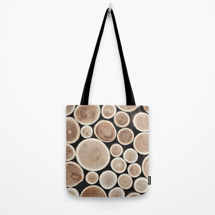 Stacked Logs  4 - Timber - Tree - Woodlands Cabin  Photography by Ingrid Beddoes Tote Bag Gallery Image 2