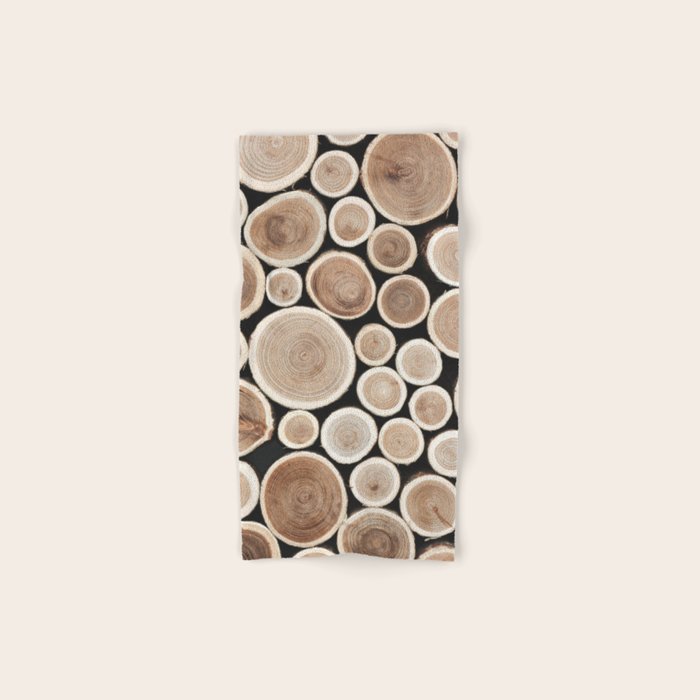 Stacked Logs  4 - Timber - Tree - Woodlands Cabin  Photography by Ingrid Beddoes Towels Gallery Image 1