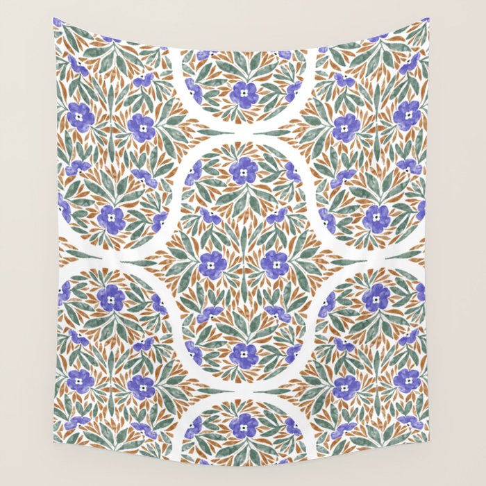 Elegant Flora Artistry Wall Tapestry Gallery Image 1