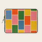 Colorful Retro Contemporary Woven Patchwork Pattern Laptop Sleeve Gallery Image 1