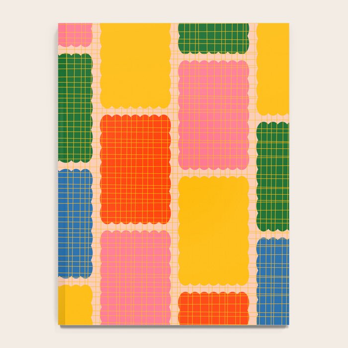 Colorful Retro Contemporary Woven Patchwork Pattern Notebook Gallery Image 4
