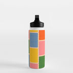 Colorful Retro Contemporary Woven Patchwork Pattern Water Bottle Gallery Image 3