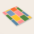 Colorful Retro Contemporary Woven Patchwork Pattern Notebook Gallery Image 3