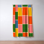 Colorful Retro Contemporary Woven Patchwork Pattern Window Curtain Gallery Image 3