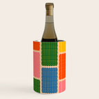 Colorful Retro Contemporary Woven Patchwork Pattern Wine Chiller Gallery Image 1