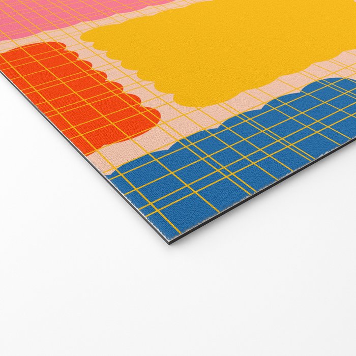 Colorful Retro Contemporary Woven Patchwork Pattern Welcome Mat Gallery Image 2