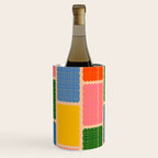 Colorful Retro Contemporary Woven Patchwork Pattern Wine Chiller Gallery Image 2