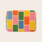 Colorful Retro Contemporary Woven Patchwork Pattern Bath Mat Gallery Image 1