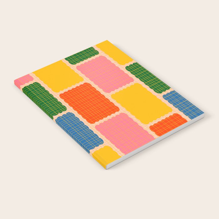 Colorful Retro Contemporary Woven Patchwork Pattern Notebook Gallery Image 2