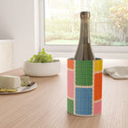 Colorful Retro Contemporary Woven Patchwork Pattern Wine Chiller Gallery Image 4