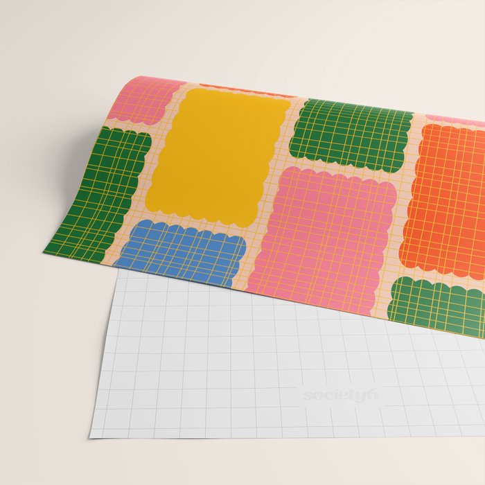 Colorful Retro Contemporary Woven Patchwork Pattern Wrapping Paper Gallery Image 2