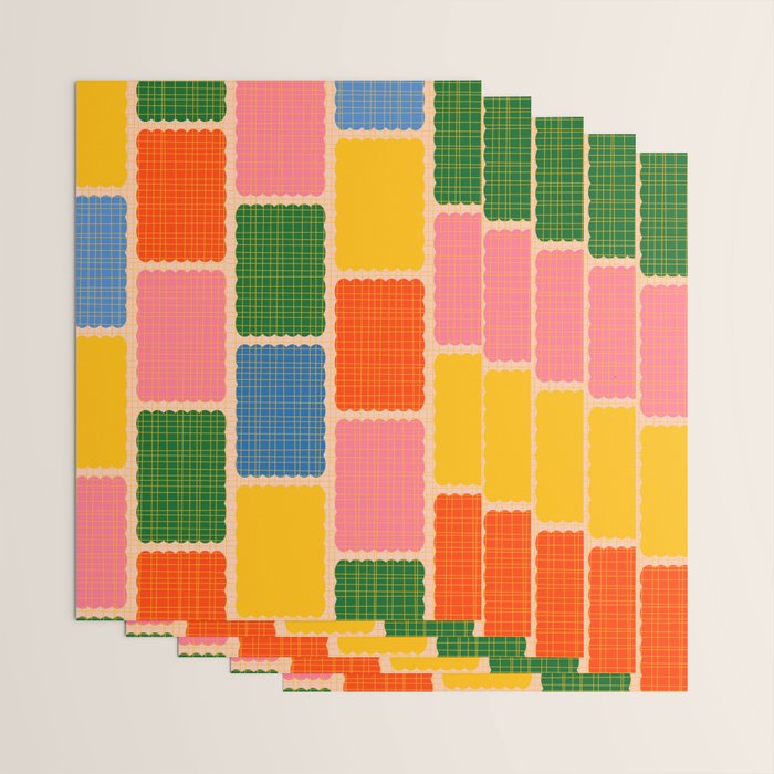 Colorful Retro Contemporary Woven Patchwork Pattern Wrapping Paper Gallery Image 3