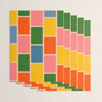 Colorful Retro Contemporary Woven Patchwork Pattern Wrapping Paper Gallery Image 3