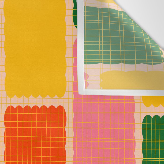 Colorful Retro Contemporary Woven Patchwork Pattern Wall Tapestry Gallery Image 3