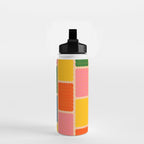 Colorful Retro Contemporary Woven Patchwork Pattern Water Bottle Gallery Image 2