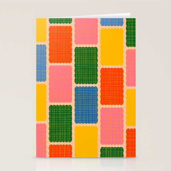 Colorful Retro Contemporary Woven Patchwork Pattern Stationery Card Gallery Image 1