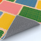 Colorful Retro Contemporary Woven Patchwork Pattern Rug Gallery Image 4