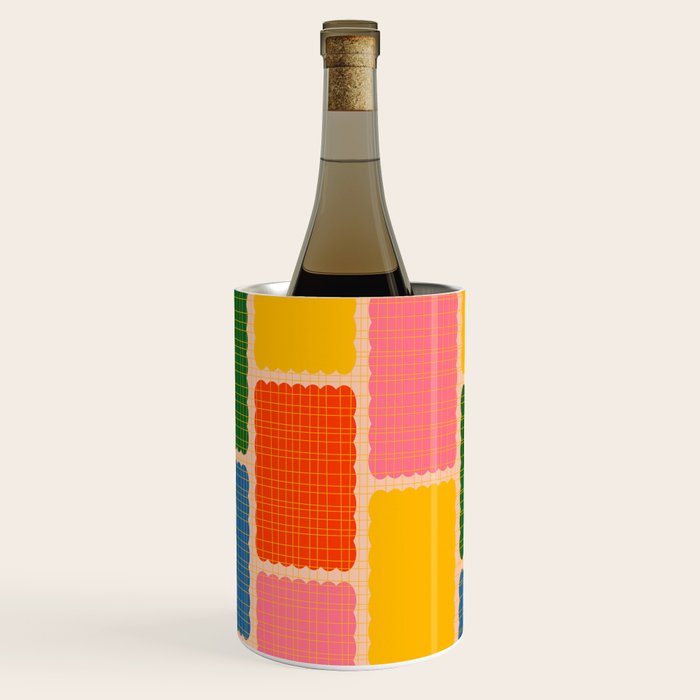 Colorful Retro Contemporary Woven Patchwork Pattern Wine Chiller Gallery Image 3