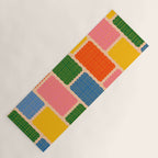 Colorful Retro Contemporary Woven Patchwork Pattern Yoga Mat Gallery Image 1