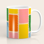Colorful Retro Contemporary Woven Patchwork Pattern Coffee Mug Gallery Image 1