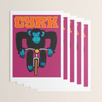 1968 CYRK Cycling Chimpanzee Polish Circus Poster Wrapping Paper Gallery Image 3