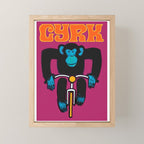 1968 CYRK Cycling Chimpanzee Polish Circus Poster Mini Art Print Gallery Image 1