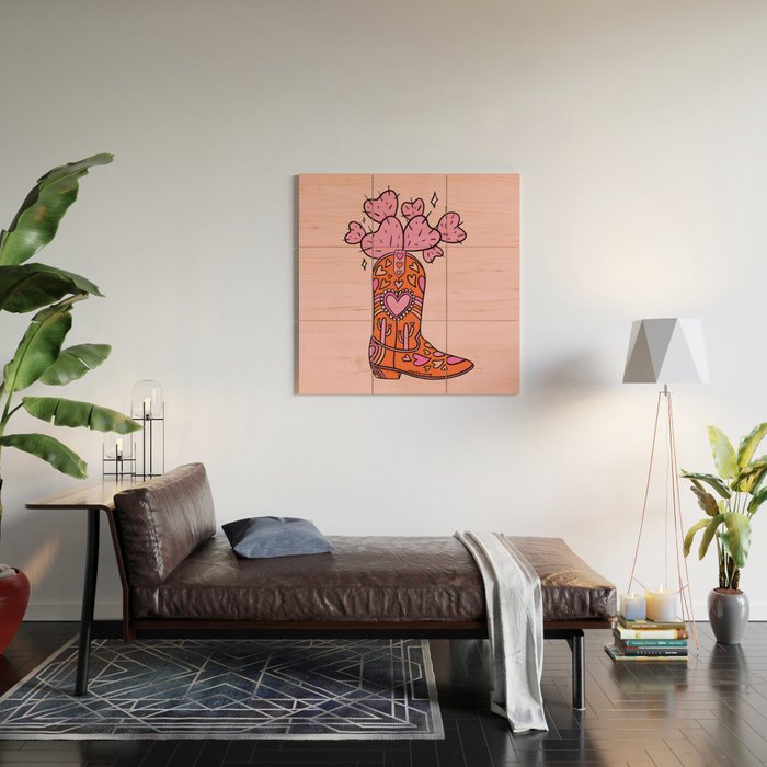 Valentine Cowboy Boot Wood Wall Art Gallery Image 2