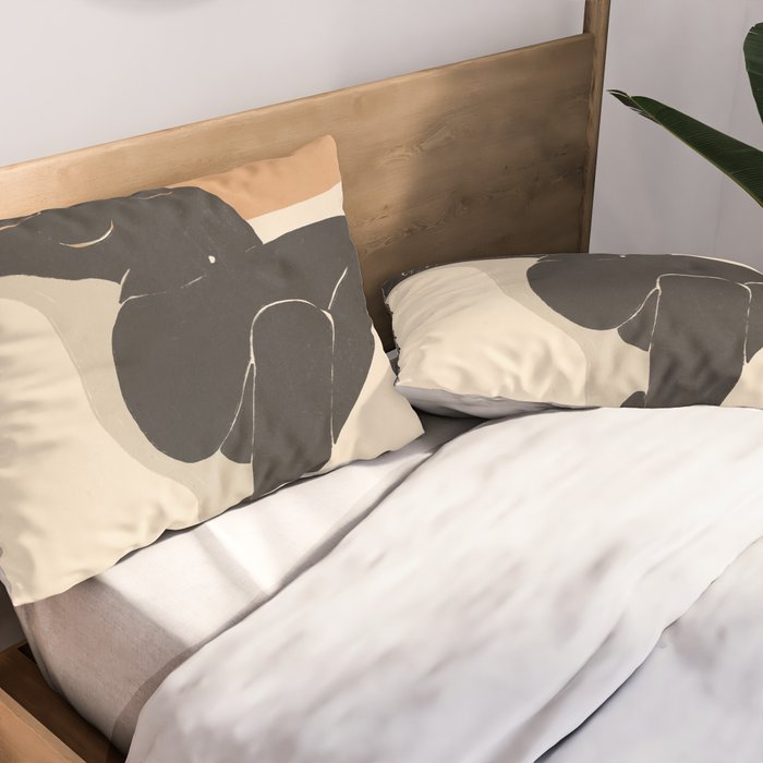 Minimal Abstract Art Nude Woman 4 Pillow Sham Gallery Image 2