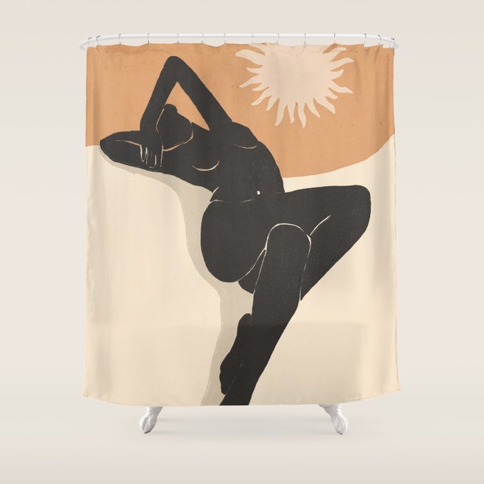 Minimal Abstract Art Nude Woman 4 Shower Curtain Gallery Image 1