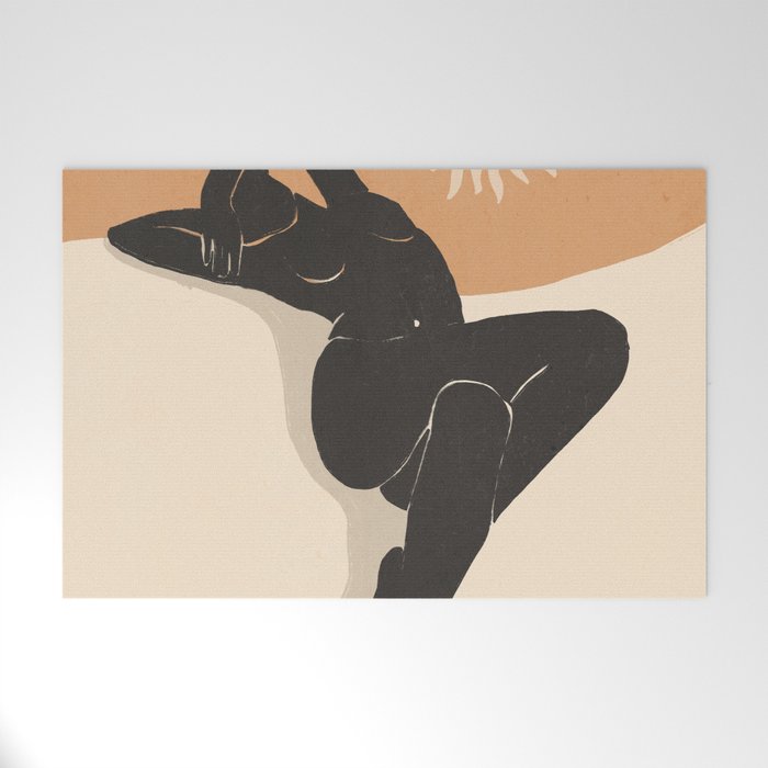 Minimal Abstract Art Nude Woman 4 Welcome Mat Gallery Image 1