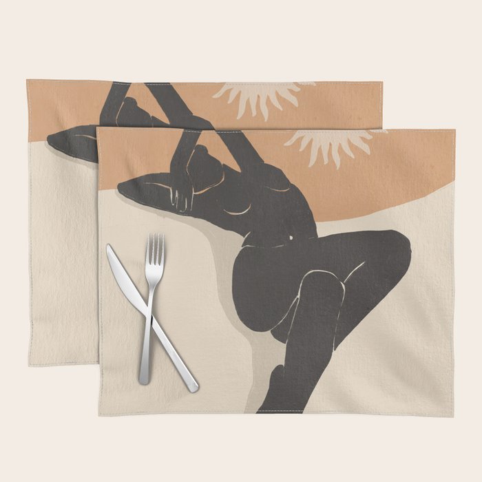 Minimal Abstract Art Nude Woman 4 Placemat Gallery Image 1