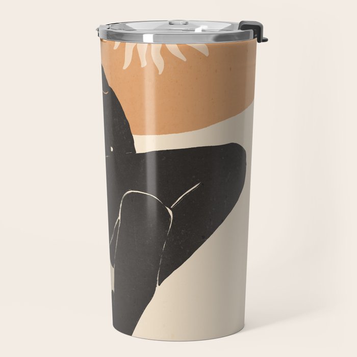 Minimal Abstract Art Nude Woman 4 Travel Mug Gallery Image 2
