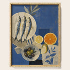 Still Life with Sardines and Citrus Serving Tray Gallery Image 1
