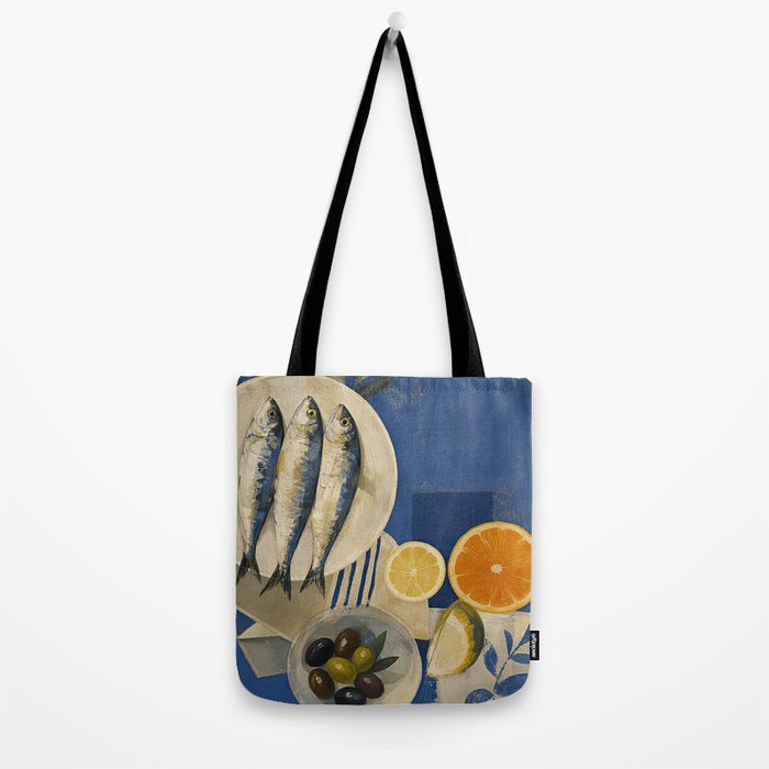 Still Life with Sardines and Citrus Tote Bag Gallery Image 2