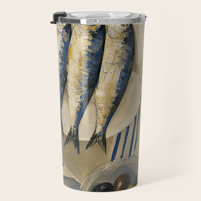 Still Life with Sardines and Citrus Travel Mug Gallery Image 3