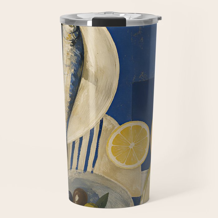 Still Life with Sardines and Citrus Travel Mug Gallery Image 1
