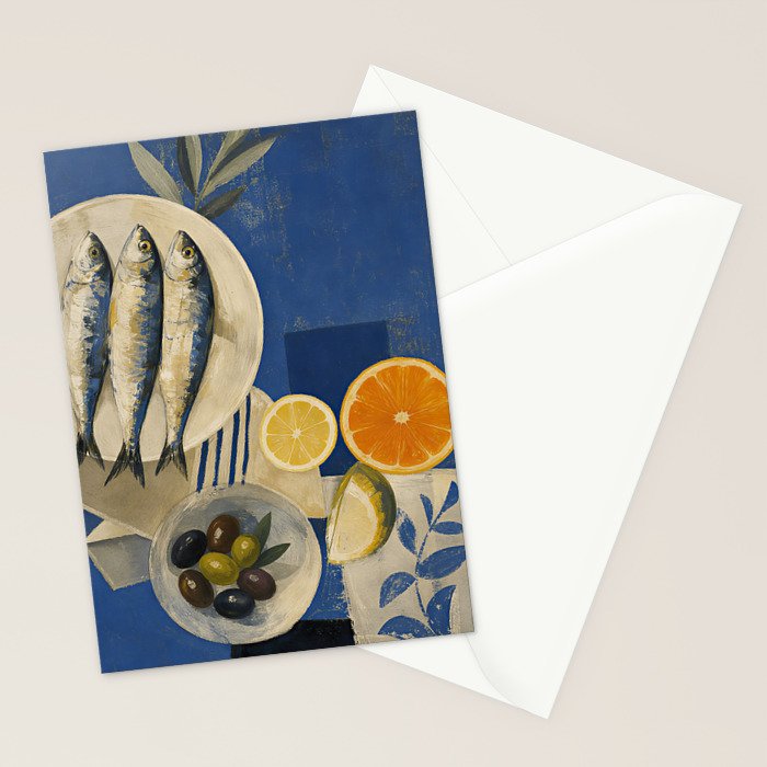 Still Life with Sardines and Citrus Stationery Card Gallery Image 2