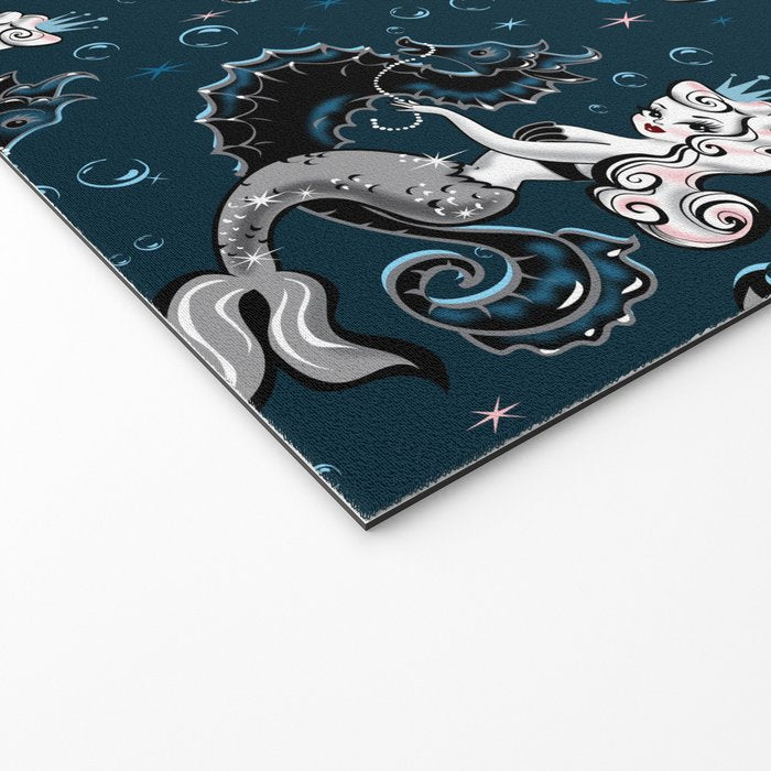 Pearla the Mermaid Riding on a Seahorse Welcome Mat Gallery Image 2
