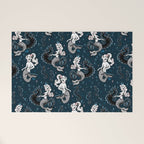 Pearla the Mermaid Riding on a Seahorse Welcome Mat Gallery Image 1