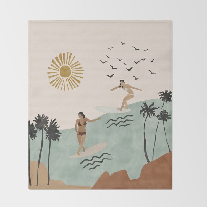 Sun sea and surf Throw Blanket Gallery Image 2