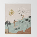 Sun sea and surf Throw Blanket Gallery Image 2