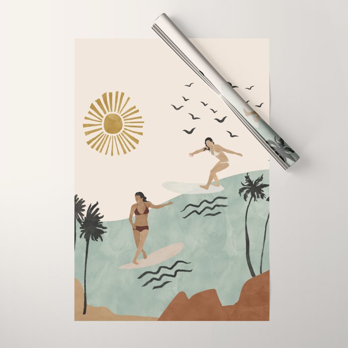 Sun sea and surf Wrapping Paper Gallery Image 1