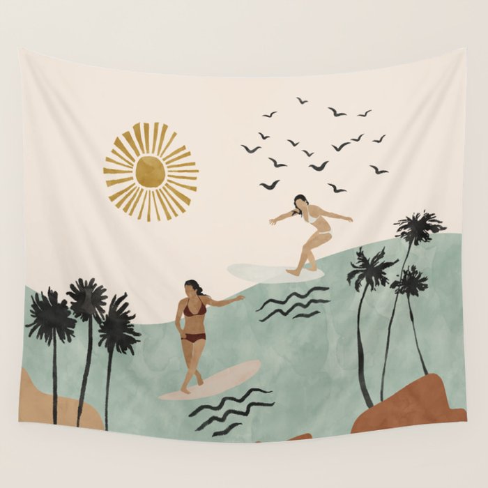 Sun sea and surf Wall Tapestry Gallery Image 1