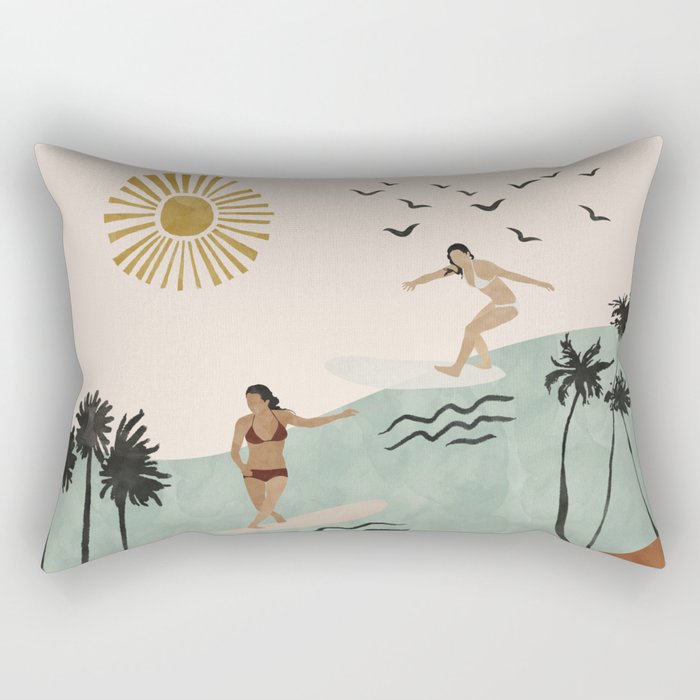 Sun sea and surf Rectangular Pillow Gallery Image 1
