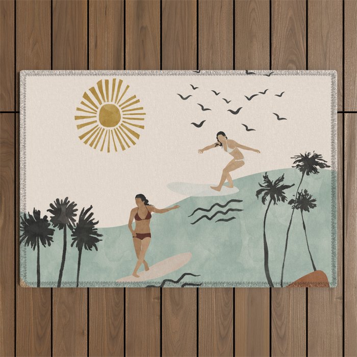 Sun sea and surf Outdoor Rug Gallery Image 1